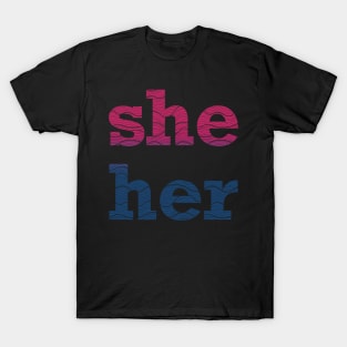 Bisexual She Her Waves T-Shirt